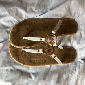 Michael Kors White Jelly Flip Flops
